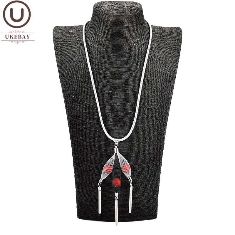 

UKEBAY New Pearl Pendant Necklaces Women Long Sweater Chains Gothic Cloth Accessories Necklace Handmade Design Wedding Jewelry