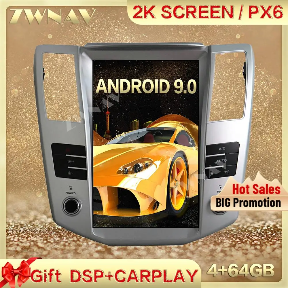 DSP Carplay Tesa- screen Android 13 Car Multimedia Player For Lexus RX300 RX330 RX350 2004-2007 GPS Radio Auto stereo head unit