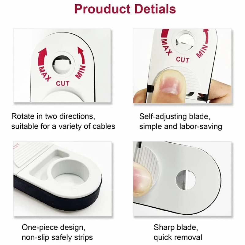 HTOC Cable Stripping Tool Wire Stripper Use For Fiber Optical Network Cable UTP/STP/SFTP And Coaxial Cable (White)