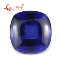 Lab Grown Sapphire 10x10mm Royal Blue Sugar-Loaf Cut Tower Shape Loose Gemstone with Minor Cracks And Inclusions