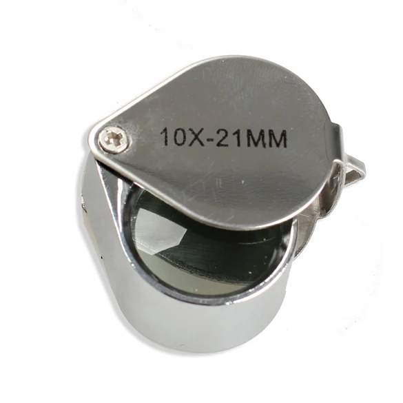 Mini 10 x 21mm Metal Magnifiner Folding Jewllery Loupe Portable Magnifying Glass Pocket Size Lovely Jewllery Magnifier Glasses