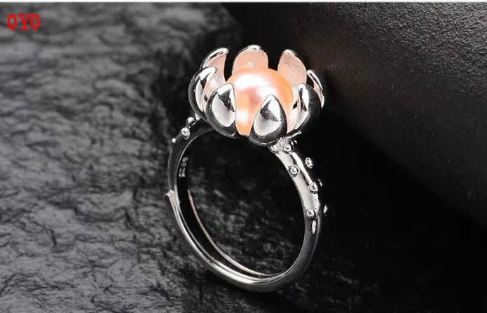 100%S925 pure silver ornaments ruili women flowers natural opal ring opening design