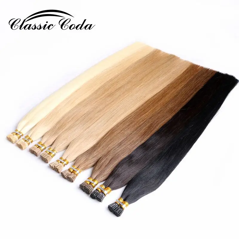 Classic Coda 1g/s 20” Full Cuticle Remy Human Hair Extensions Pre Bonded Keratin I Tip Hair 50g/pack