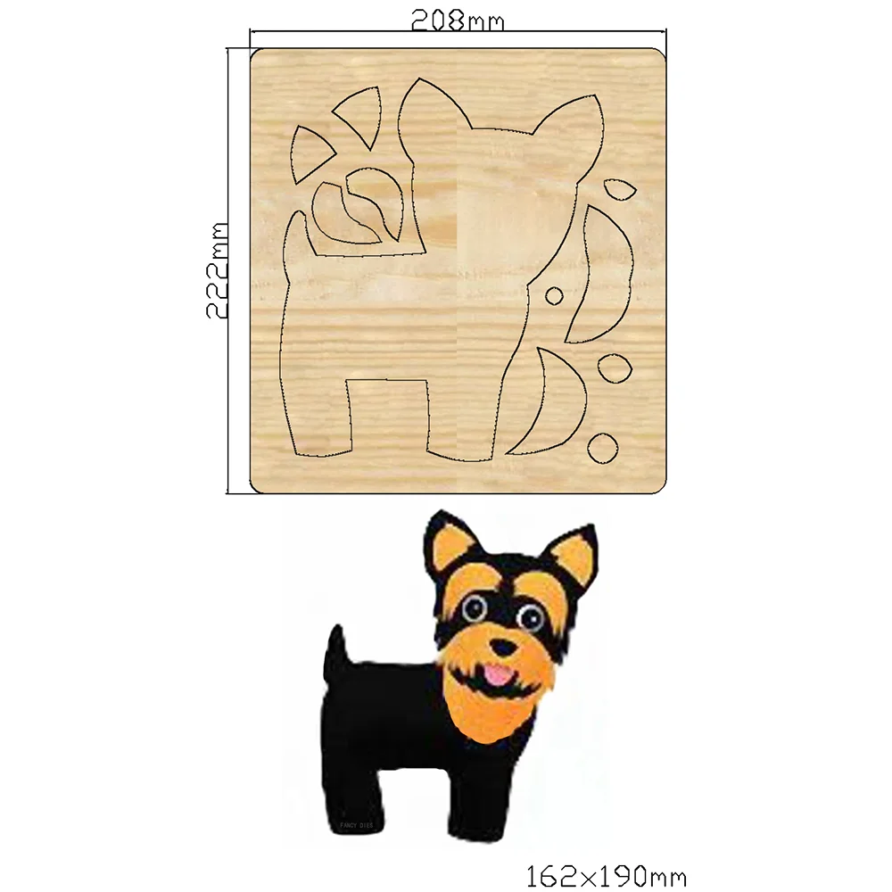 

2021 New Dog felt woven toy Cutting Dies Wooden Knife Die Compatible With Most Manual Die Cut Cutters