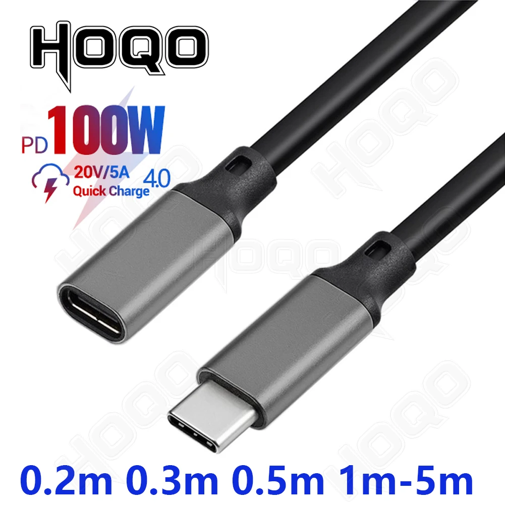 Usb3.1 Gen2ประเภท C สายเคเบิลขยาย90องศามุมขวา Usb ชาย-หญิงข้อมูลสายชาร์จ Extender สายไฟ0.3m1m 2M 5M