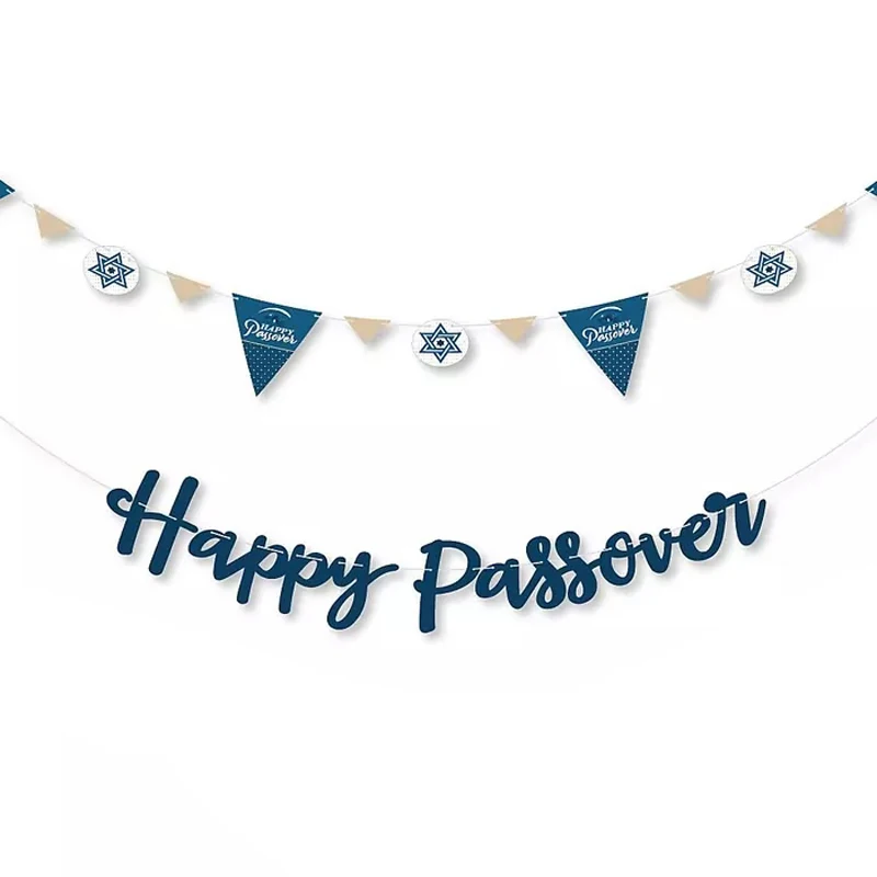 Happy Passover Pesach Jewish Holiday Party Letter Banner Decoration Passover Party Banner