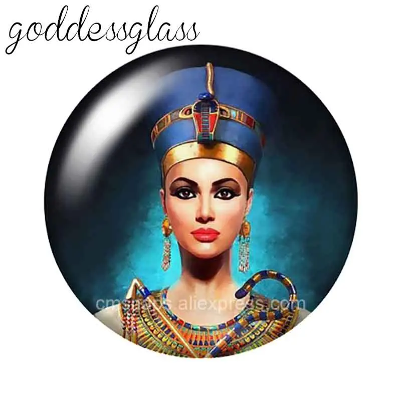 New Lady Face Cleopatra Woman 10pcs 12mm/18mm/20mm/25mm Round photo glass cabochon demo flat back Making risultati