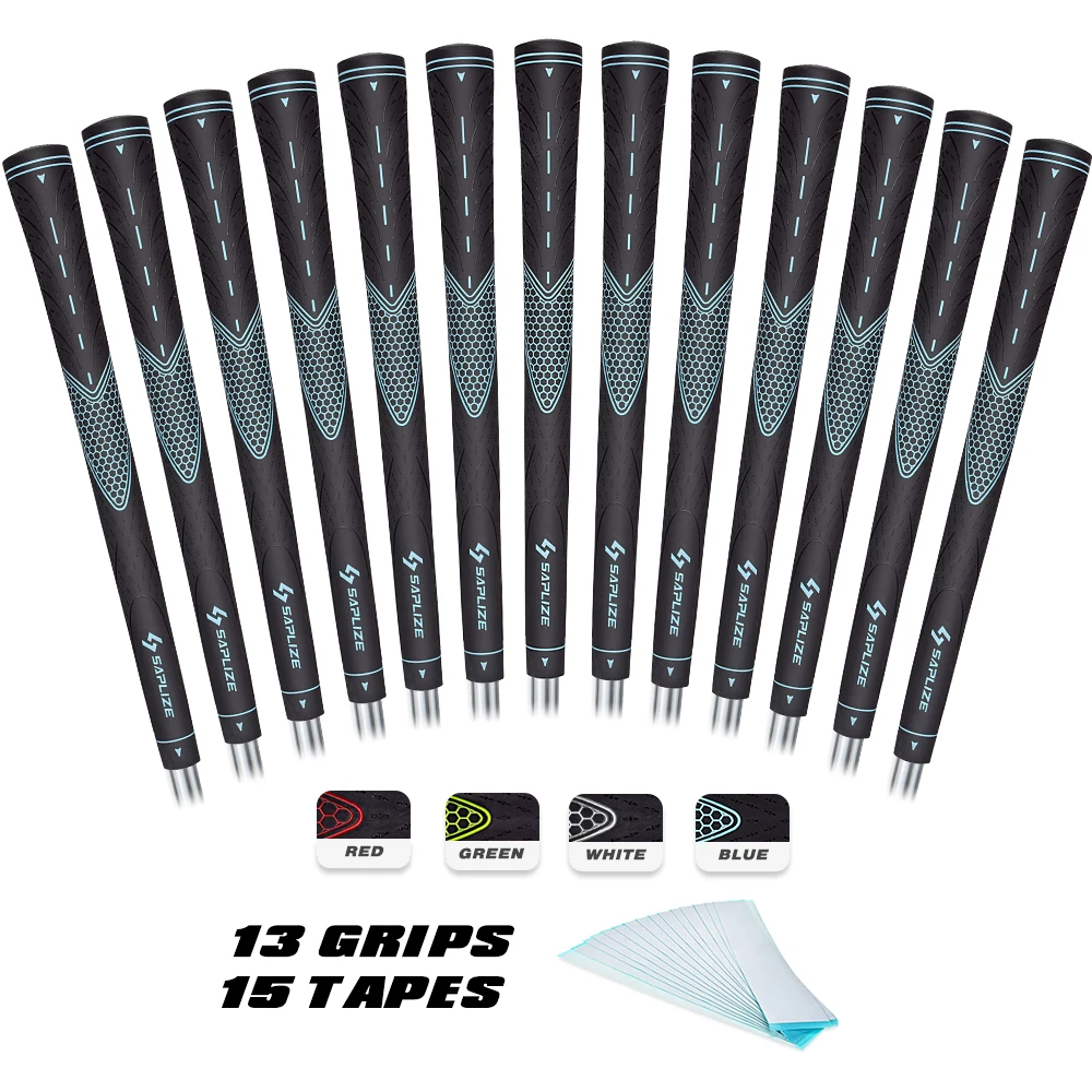 SAPLIZE Golf-Grips 13pcs 15 Free Professional Tapes High Quality Rubber Golf Club Grips 4 Colors Optional Standard Size