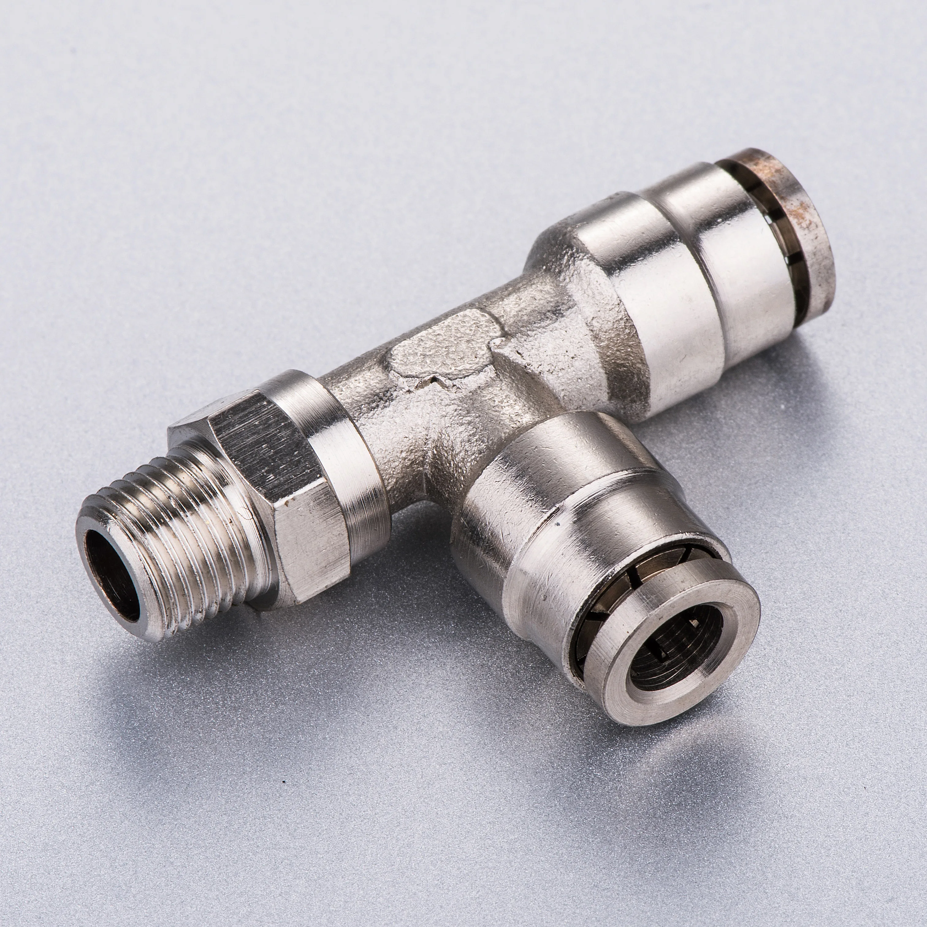 

Pneumatic 4mm-16mm Tube Hose Push In 1/8" 1/4" 3/8" 1/2" BSP thread stainless steel 316 Male branch tee fitting