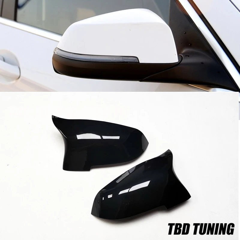 M Style Carbon Fiber&Gloosy Black Mirror Cover For BMW 5 Series F10 2014 +Rear Side View caps Mirror Cover LCI F10 520i 528i