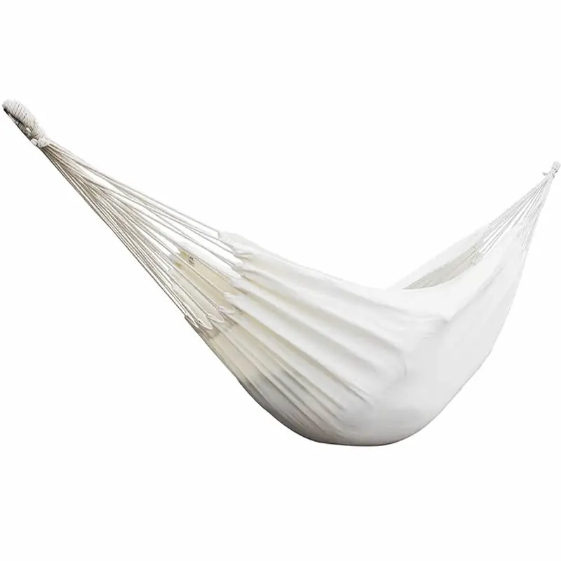 Hammocks A White Organic Cotton Hammock Double Two Person Hammock, Premium Quality, Ethical, Fair Trade, Large