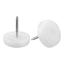 Uxcell 20/40/60/80pcs Furniture Feet Nail Plastic Glide Nails Chair Table Leg Protector Pads 16/20/22mm Diameter White
