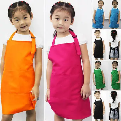 Limit 500 New Kids Apron Child Painting Cooking Baby Pinafore Solid Color Kitchen Hot Sale Toddler Clean Aprons