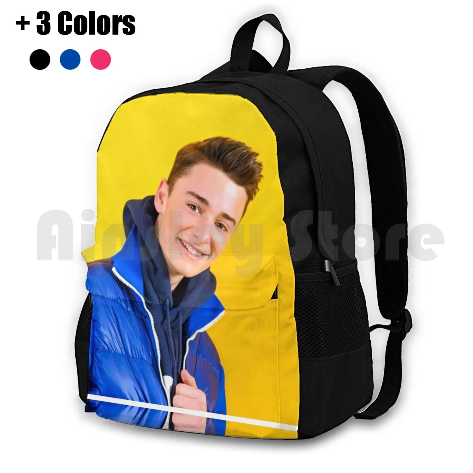 Noah Schnapp Blue Jacket Outdoor Hiking Backpack Riding Climbing Sports Bag Noah Schnapp Noahschnapp Things Millie Willbyers