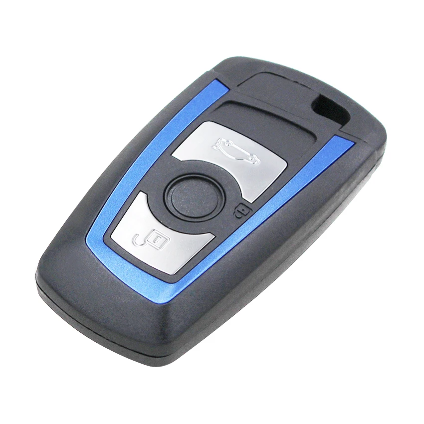 Keyless 3 Buttons Remote Key 434MHz YGOHUF5767 For BMW 5 7 F Series X5 X6 F30 F31 CAS4 CAS4+ ID49 chip Blue with insert key