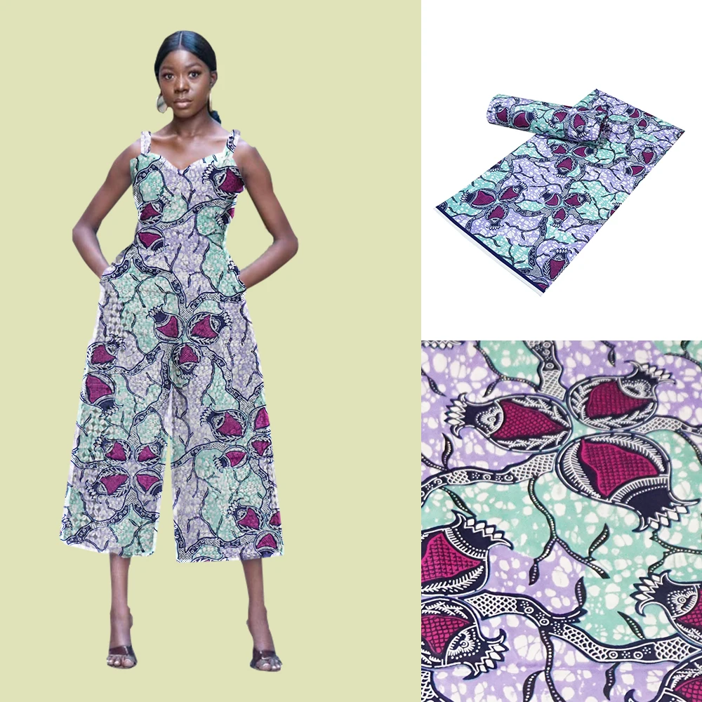 Africa Ankara 100% Cotton Wax Prints Fabric Real Wax High Quality 6 Yards 2021 African Fabric For Party Dress