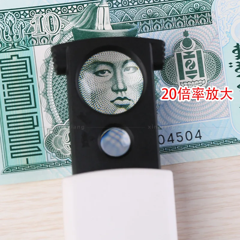 Handheld Portable Pull-Type High Power Gems Identification with LED Lights 20 Times 45 Times Double Lens Magnifying Glass