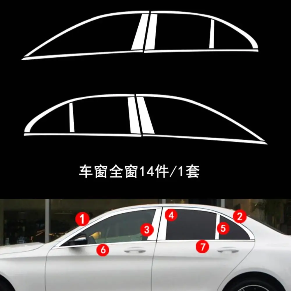 

Stainless steel Exterior Window Sill Lid Trims for mercedes benz C200 c180 C300 2016 2017 2018 2019 W205 Car Styling