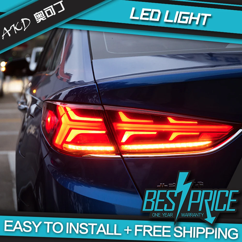 AKD Car Styling for Hyundai Sonata Tail Lights 2016-2019 New Sonata 9 LED Tail Lamp DRL Dynamic Signal Reverse auto Accessories