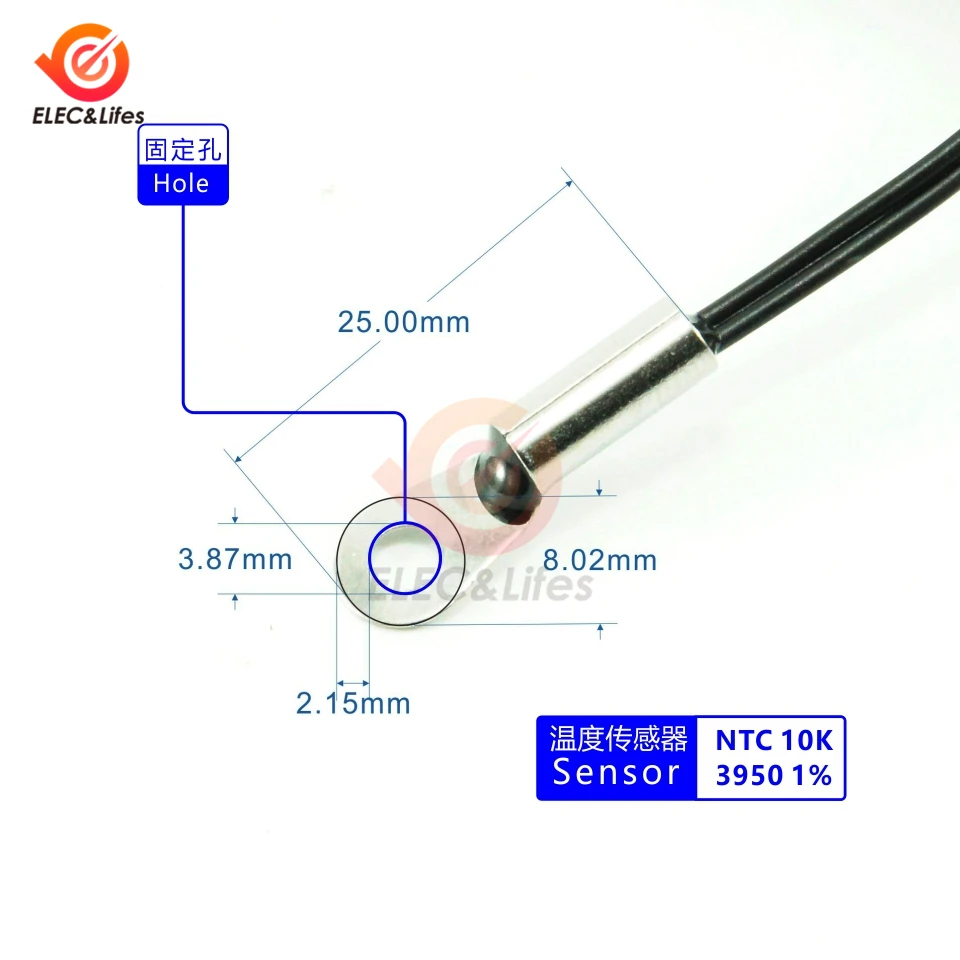 DC 12V 24V Digital Thermometer Temperature Sensor w/ Dual NTC Metal Waterproof Probe temperature tester DC 4-28V Car Room Indoor