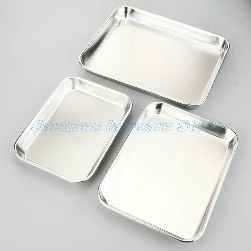 1pcs Stainless Steel Mouth Utensil Square Tray, Laboratory  Tools Pallet,Cutlery Saucer