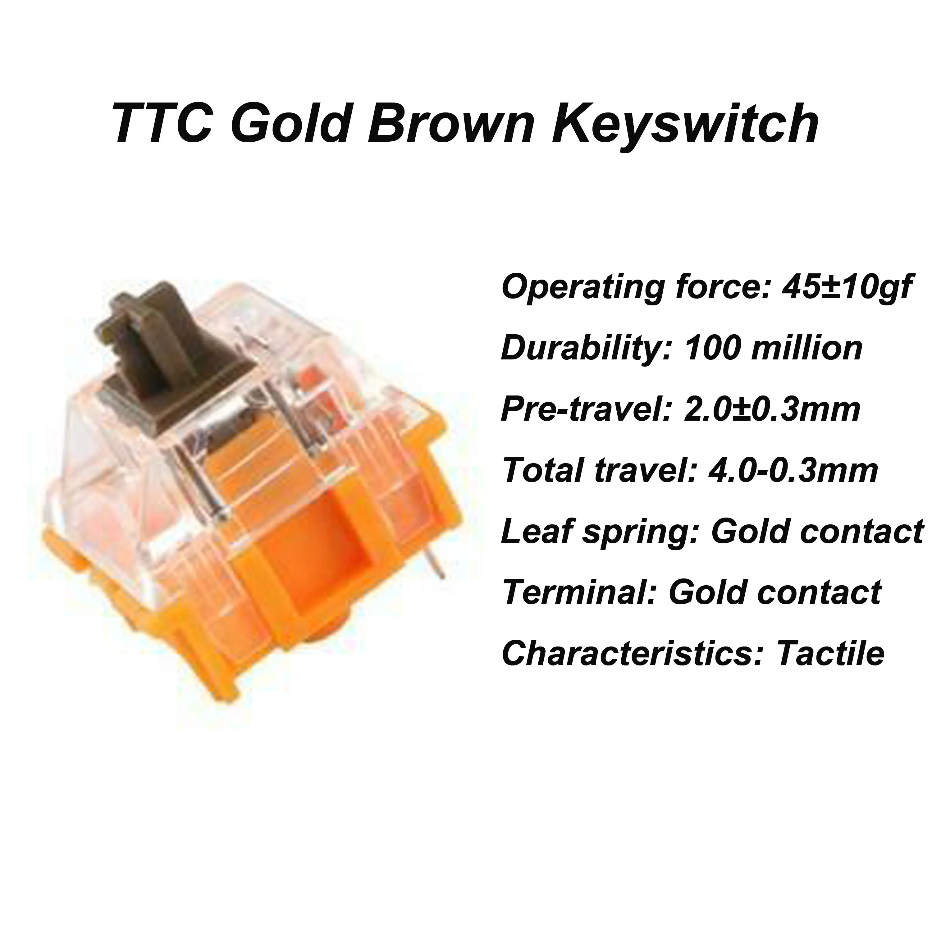 

TTC Gold Brown Switch V3 Key Switch Tactile Axis 3 Pins for Mechanical Keyboard Customize DIY Gaming Switch