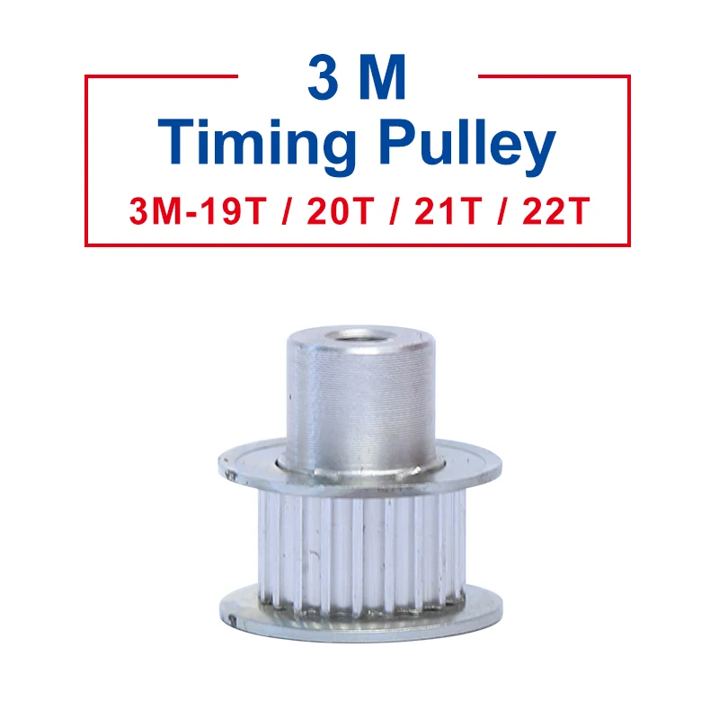 1 piece Pulley 3M-19T/20T/21T/22T Slot Width 11 mm pulley wheel rough hole 5 mm Aluminum Material For Width 10mm 3M-Timing Belt