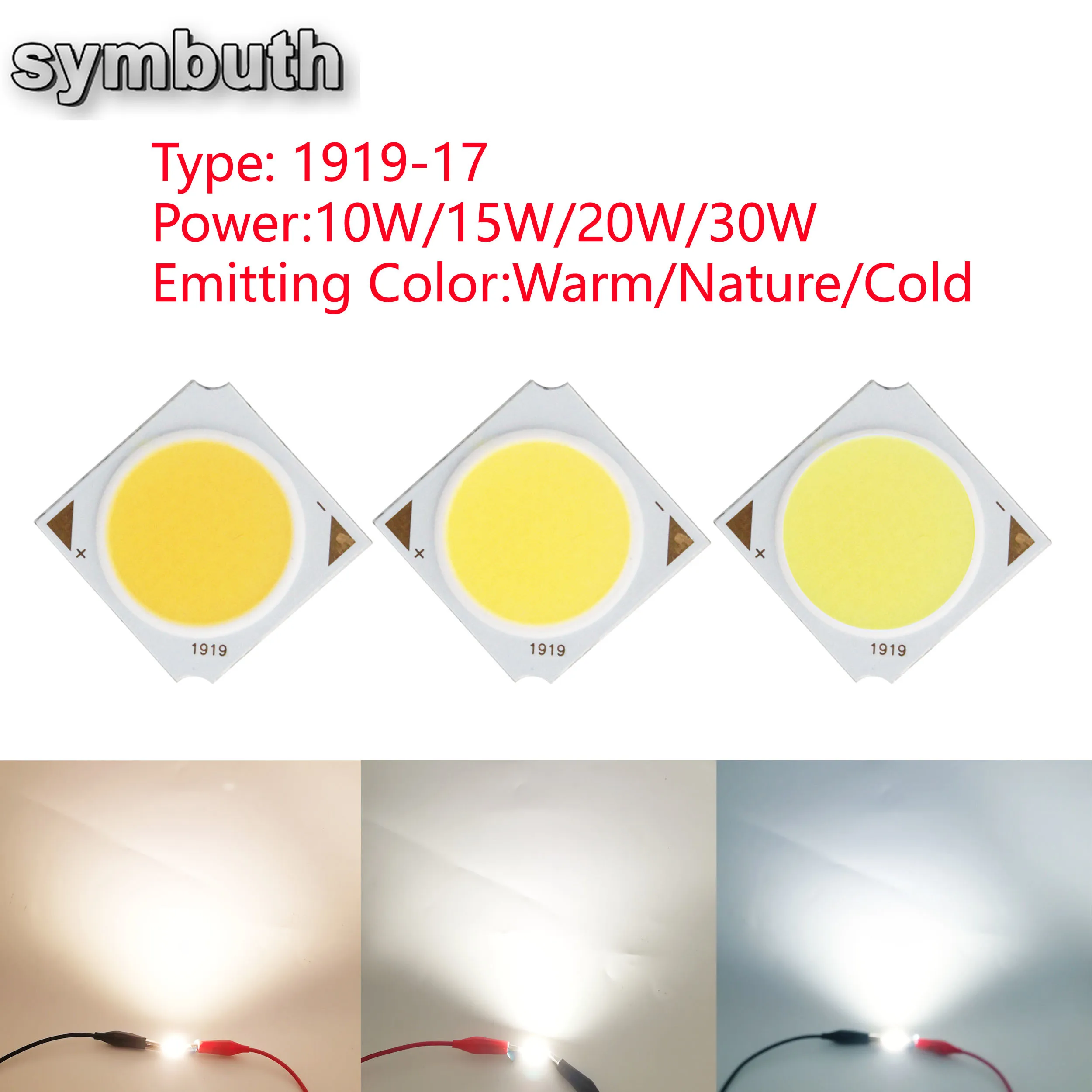 1919-17 Diameter 17mm LED COB Light Source Diode 10W 15W 20W 30W for Down Track Light Diy Lamp Bulb