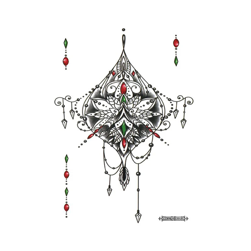 Tatouage Temporaire Sous les Seins pour Fille, Motif Loutus, Art Corporel, Taille Sexy, Attention Spirituel, 1 Pièce