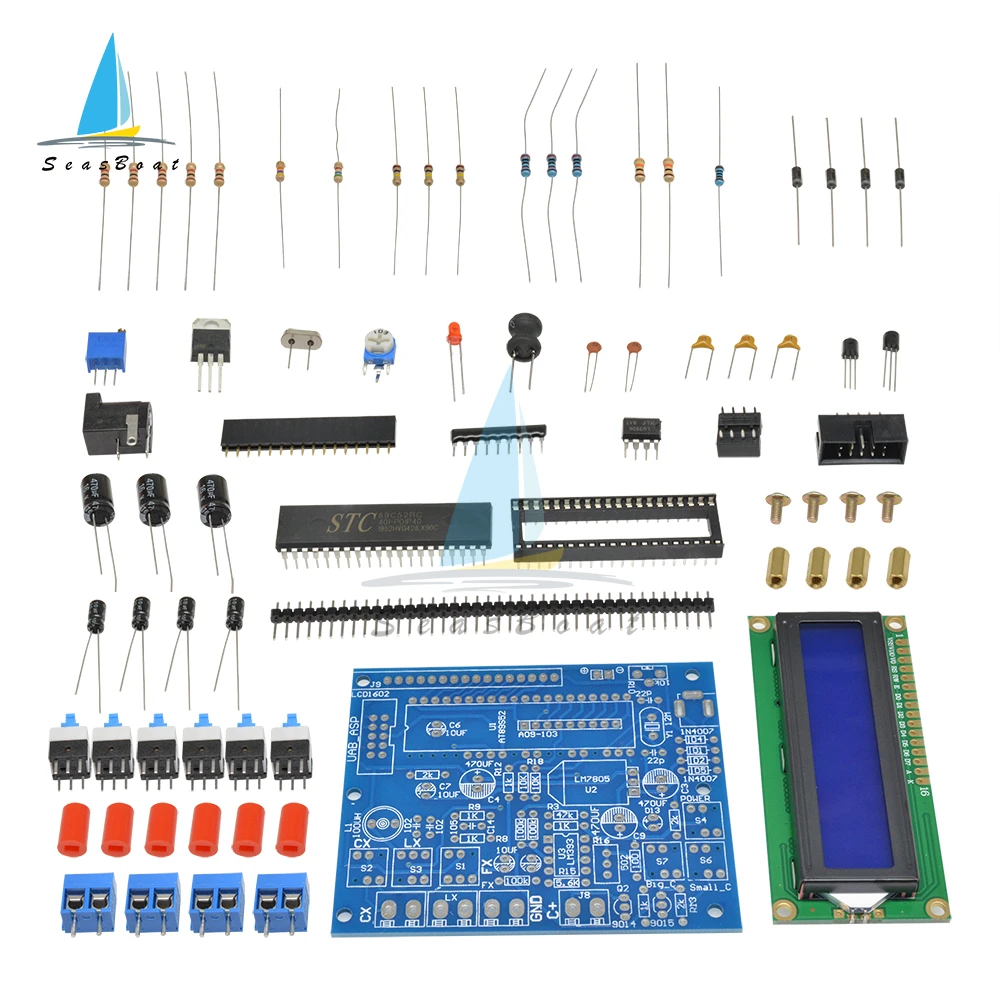 Lcdデジタルlcd静電容量計,diyキット,周波数誘導計,サイモメーター,cfインダクターコンデンサーテスター,パーミティメーター