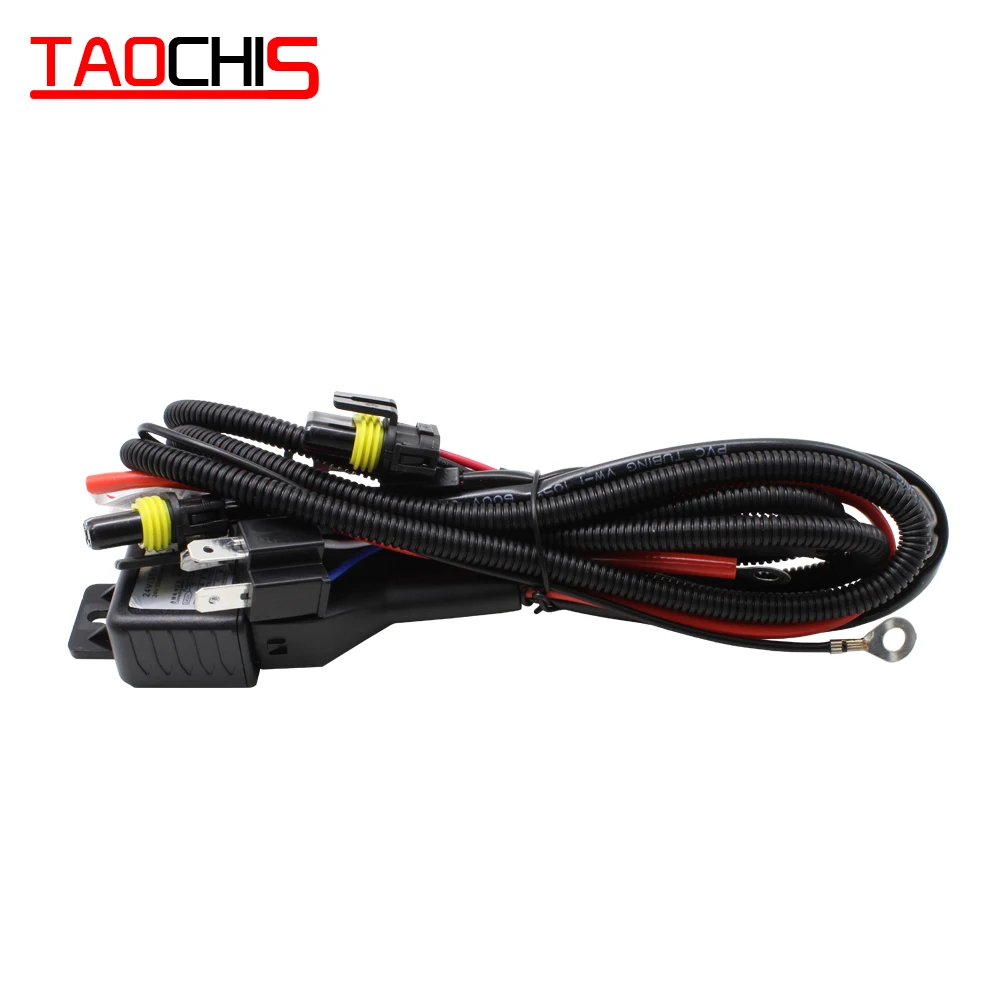 

TAOCHIS 24V 35W 55W H4 Wiring Harness Controller Relay Control for HELLA 3R G5 3/5 KOITO Q5 WST AL Projector Lens Cable Wire