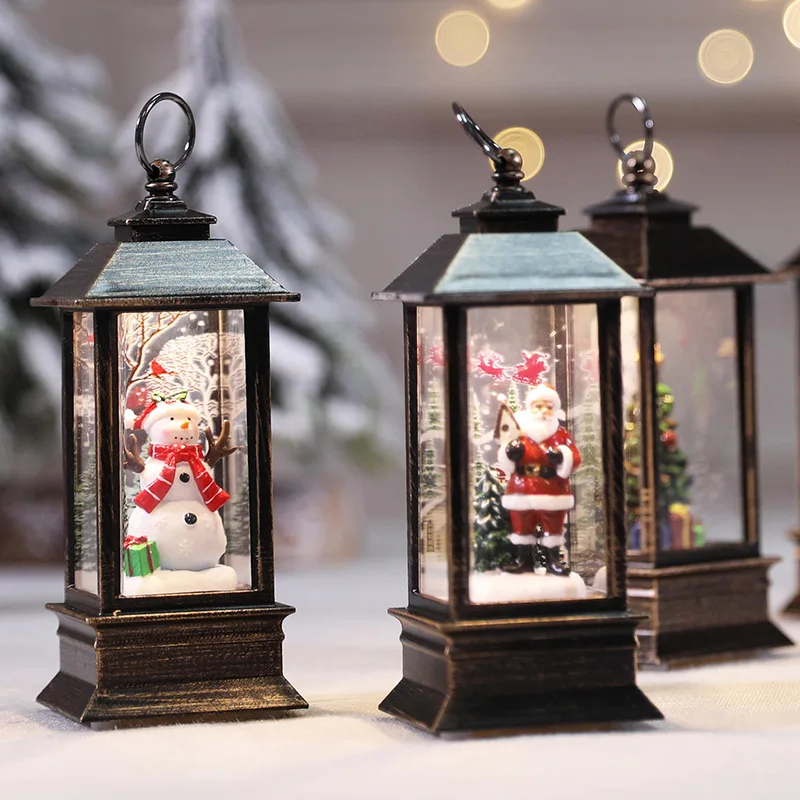 Christmas Decorations For Home Lantern Led Candle Tea light Candles Xmas Tree Ornaments Santa Claus Elk Lamp Kerst New Year Gift