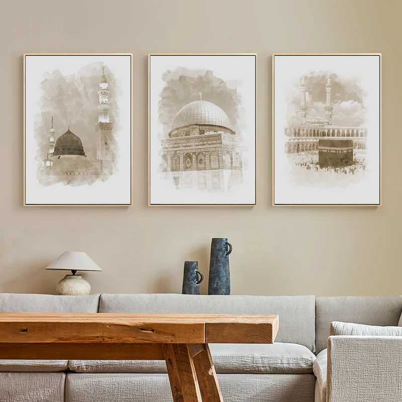 Islamic Building Poster Eastern Retro Architecture Wall Art Canvas Painting Nursery Prints Nordic Kids Decor Pictures Room Decor