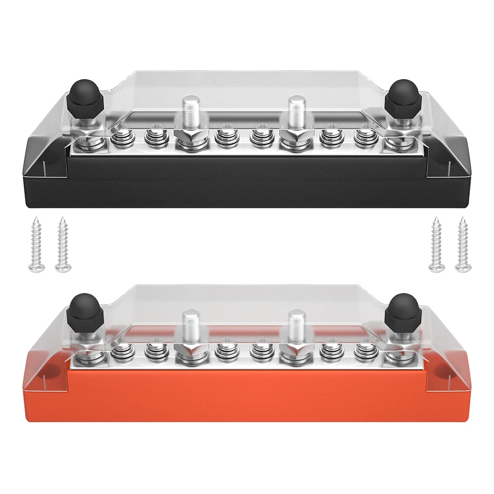 Positive Negative Bus Bar Battery Power 12V Distribution Block 4 X M6 Car Terminal Block Studs 6 X M4 Terminal Bus for Boat