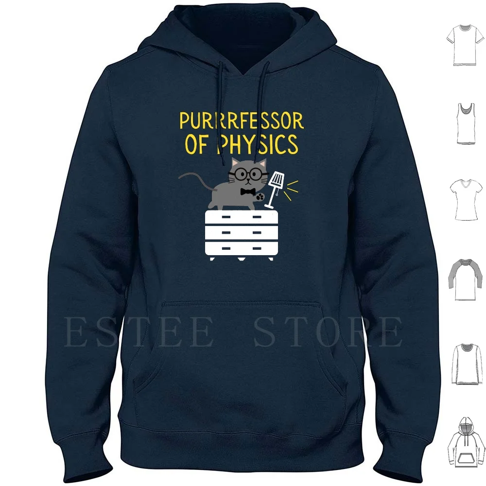 Funny Professor Cat Purrfessor Of Physics Hoodie Long Sleeve Cat Cats Funny Pet Animals Feline Meow Fur Cat Lover Cat Owner