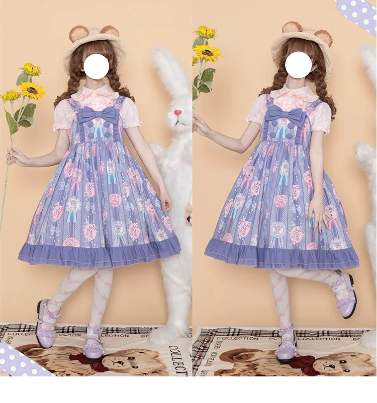 Palace süße prinzessin lolita kleid vintage hohe taille druck viktorianischen kleid kawaii mädchen gothic lolita jsk loli cosplay