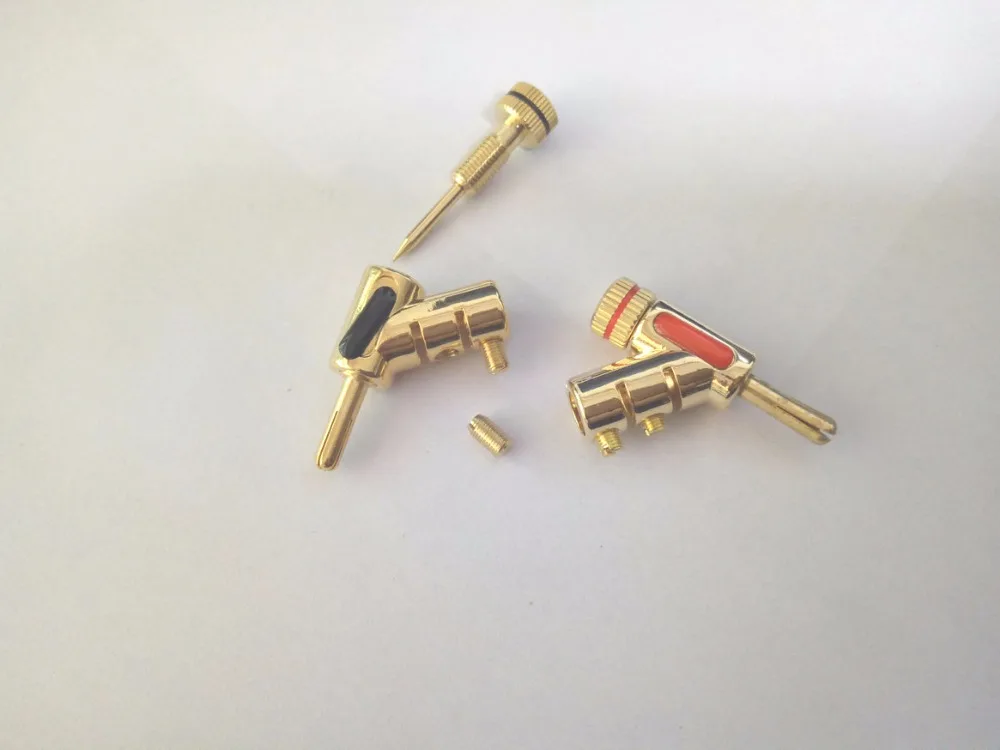 10pcs High quality Gold Locking Speaker Cable 4mm Banana Plug New