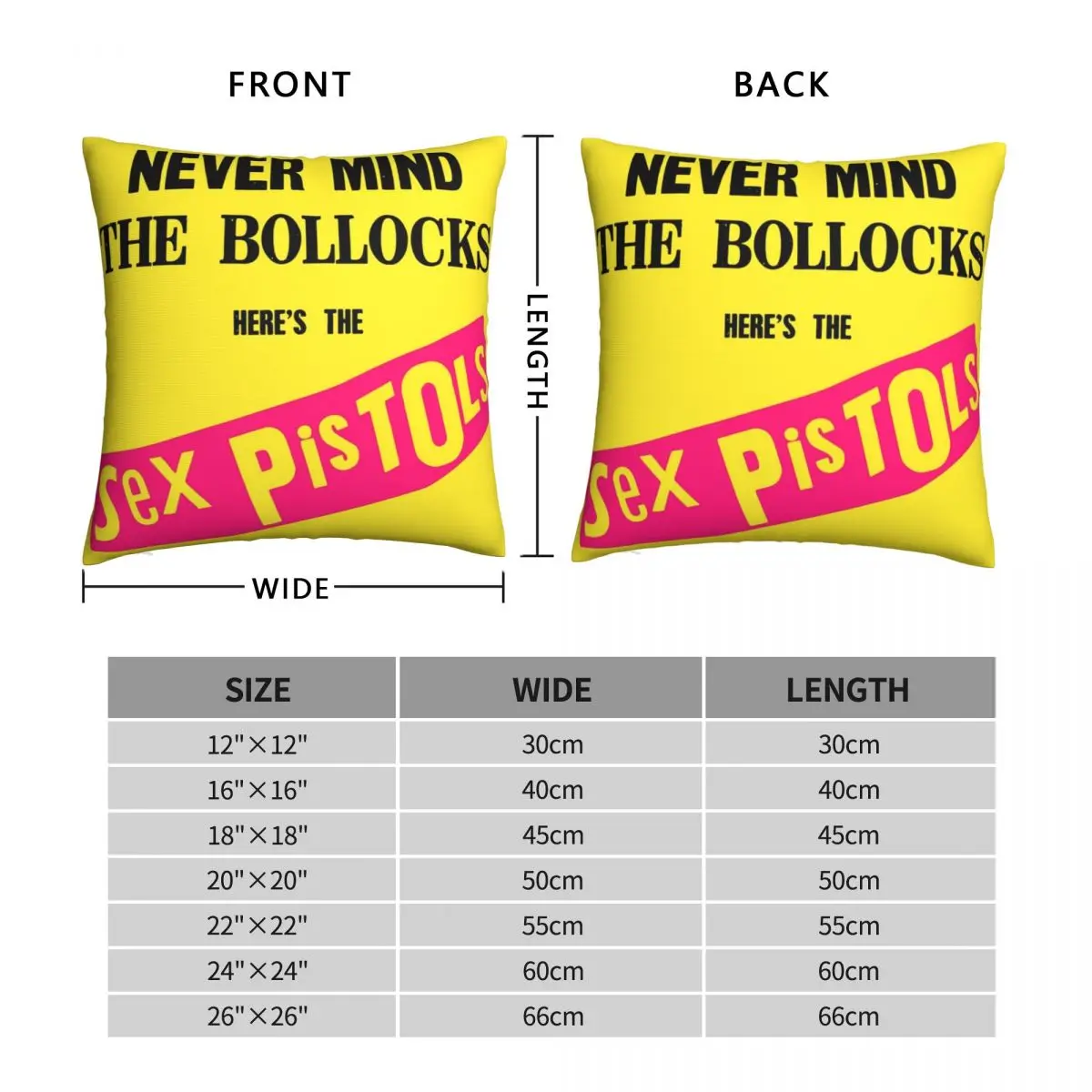 Never Mind The Bollocks Pillowcase Polyester Linen Velvet Zip Decor Throw Pillow Case Sofa Seater Cushion Cover