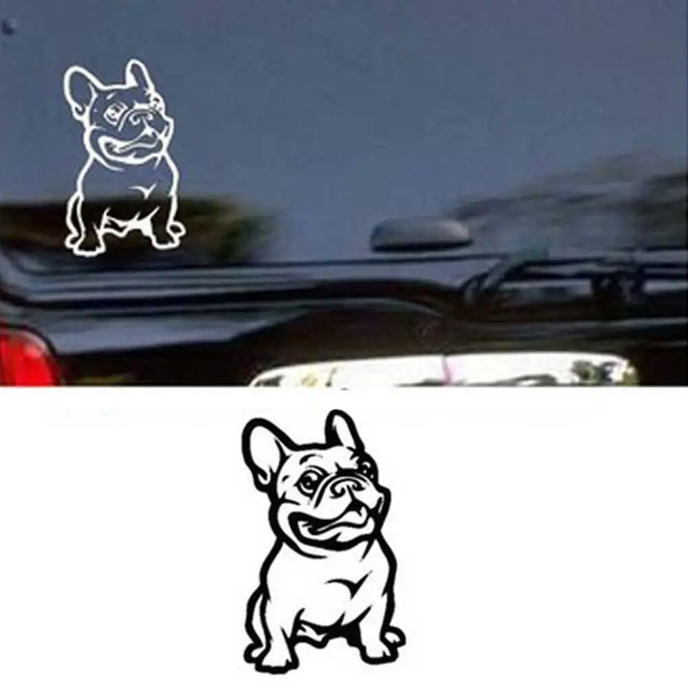 Autocollant Voiture Bouledogue Français Porfeet - Décalcomanie Réfléchissante, Drôle - 14x7 Cm, Résistant Aux Intempéries