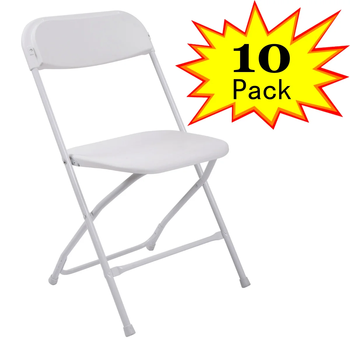 10 or 5 pcs White Plastic Folding Chair for Wedding Commercial Events Stackable Folding Chairs[US-W]