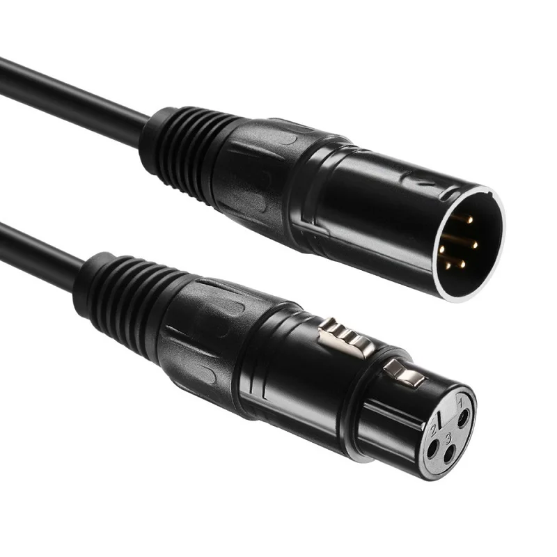 XLR 5Pin male to 3Pin female and 3Pin male to 5 Pin female fguitar audio cable 0.5 m microphone cord Canon male to female