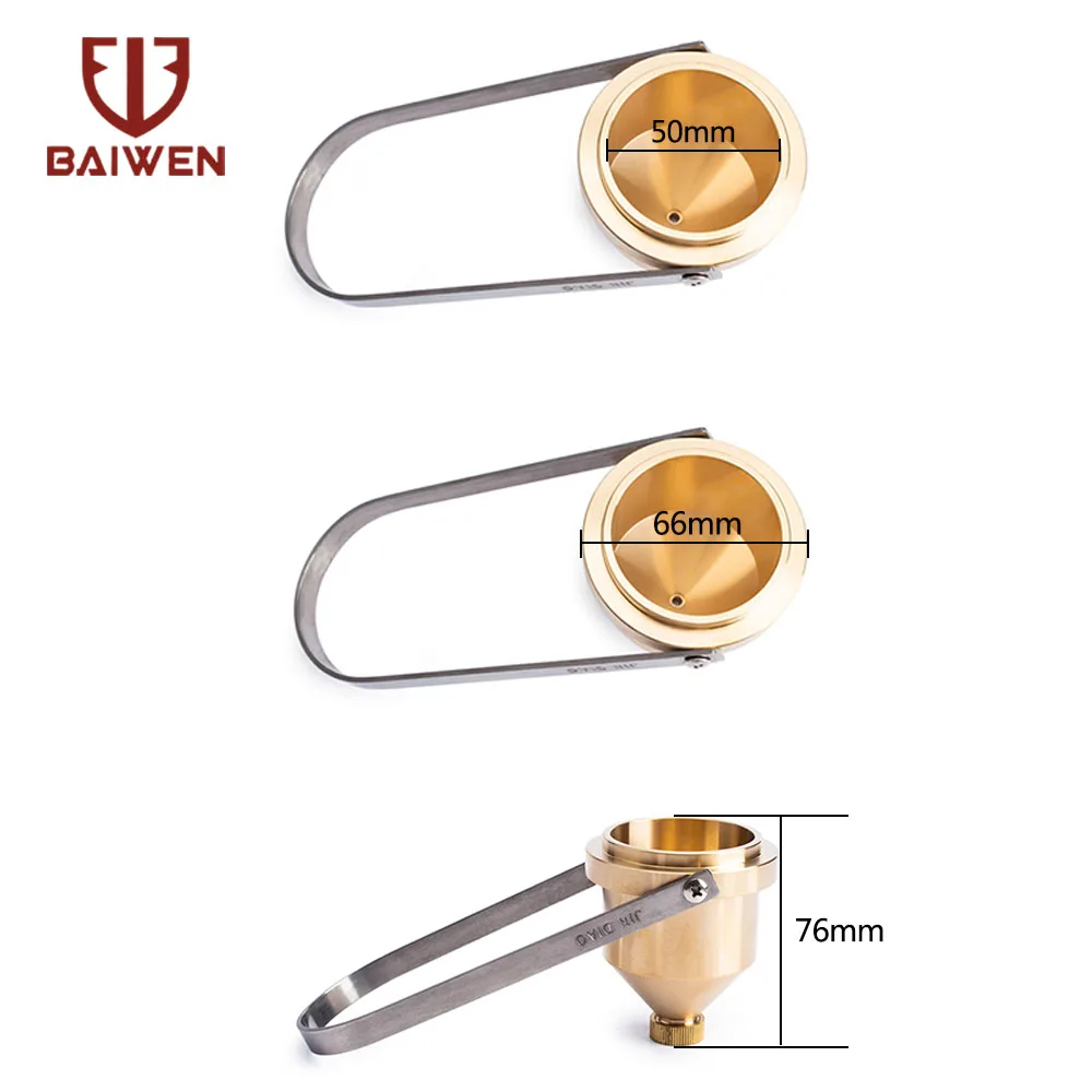 1pc Paint Viscosity Test Cup Viscometer Flow Cup Mixing Thinning Tool #2 & #4 Measuring Tool Golden Sliver