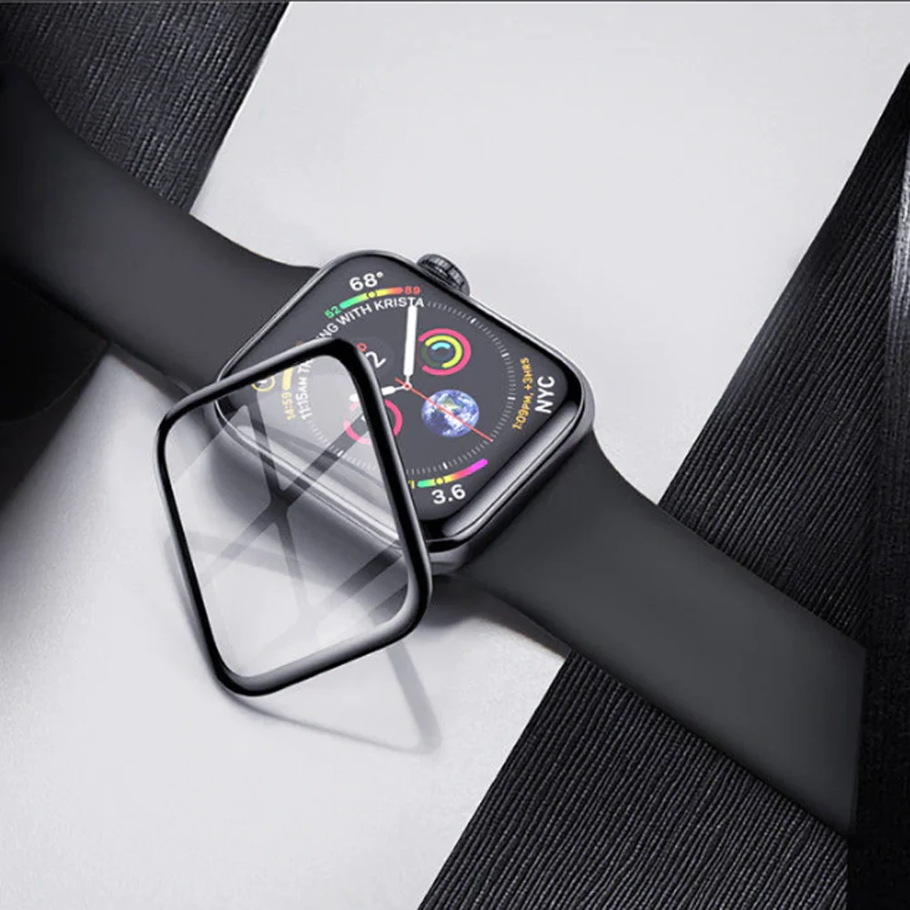 Glass For Apple watch band 44MM 40MM 42MM 38MM Screen Protector 9D HD soft Film waterproof iwatch series 6 5 4 3 se 7 45mm 41mm