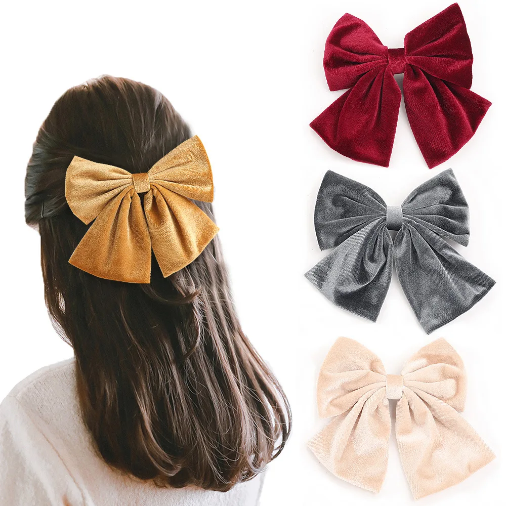 LOVINGSHA Hair Bow Ties Hair Clips For Women Satin Butterfly Bow Hairpin Ladies Hair Accessories Girl Bowknot Hairpins FC157