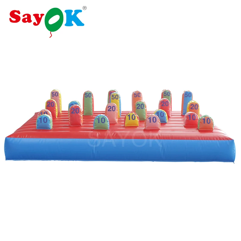 

SAYOK PVC 3m(9.84ft) Giant Ring Toss Hoopla Inflatable Game for for Commercial Rental Business, with 12PCS Hoops & 1PC Blower