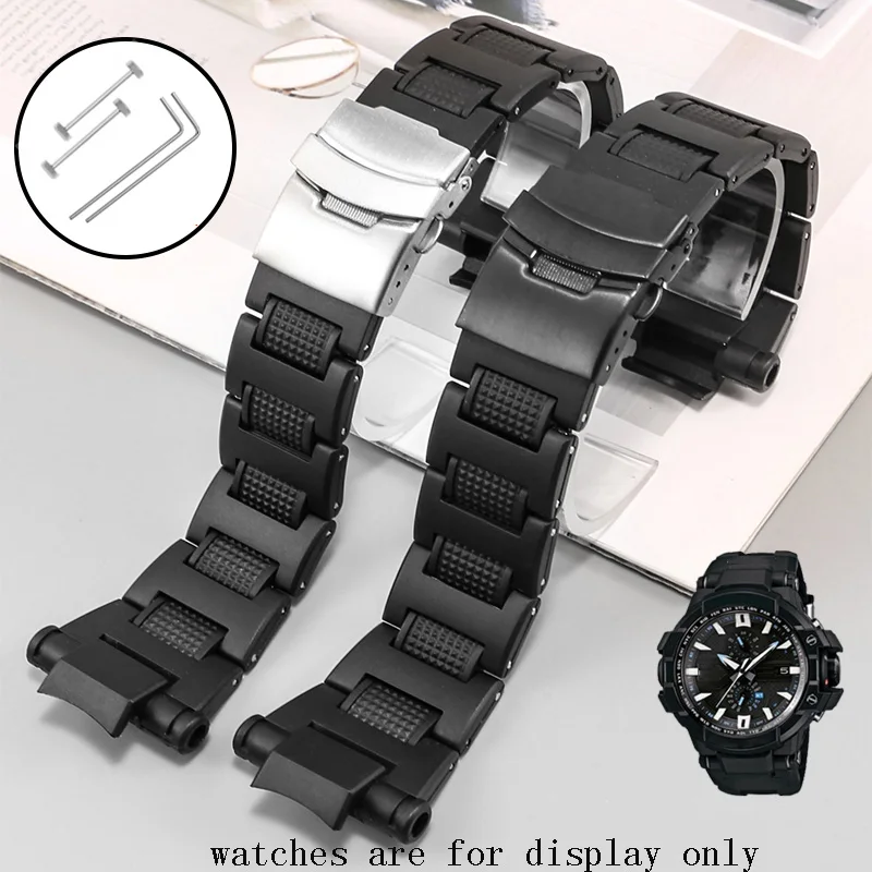 Black Special  Interface Strap Light Plastic Steel Watchband For GW-A1100 GW-4000 GA-1000 1200 Men's Bracelet