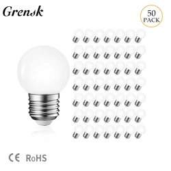 Grensk-bombilla Led de plástico con forma de globo lechoso, lámpara de bola barata, G45 SMD, E27, 220V, 1W, 2W, 3W, para fiesta en el jardín