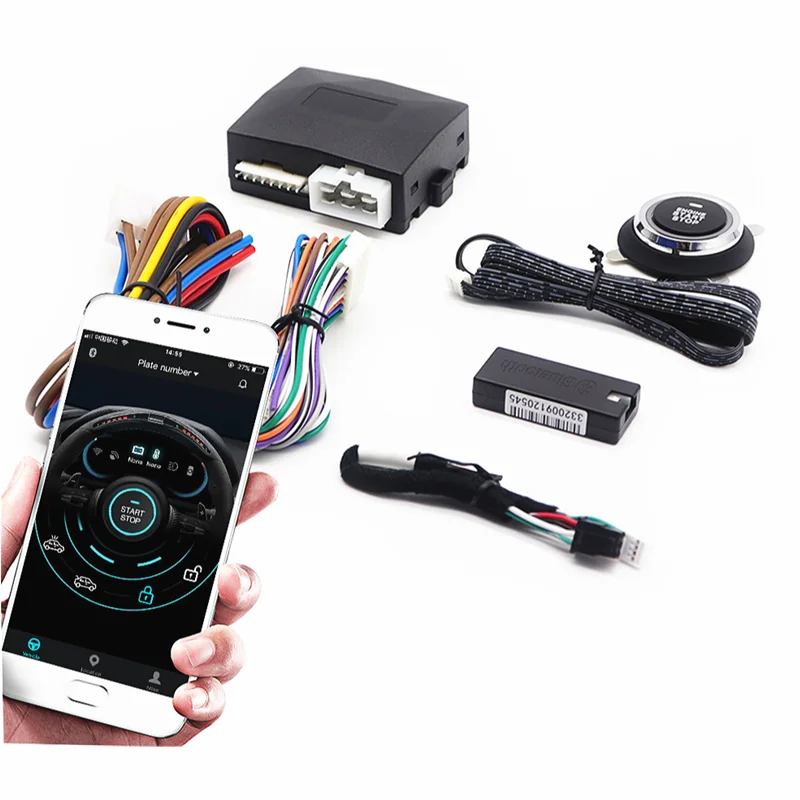 

Remote Control Car Engine Start Stop Button Remotly Ignition System Autostart Central Locking Kit Ranged phone Keyless Entry