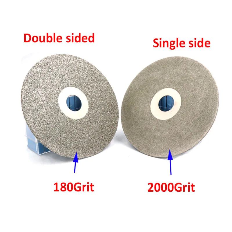4 "100Mm Diamond Coated Flat Lap Lapidary ขัดแผ่นดิสก์เดี่ยว/คู่36-3000กรวด
