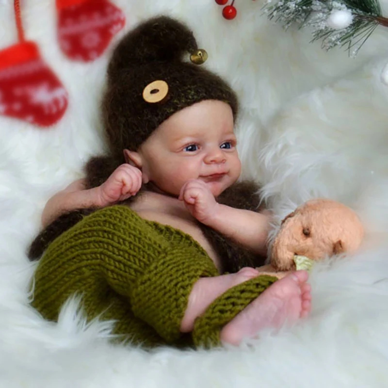 

DIT KIT 17Inch Reborn Doll Kit Woodland Fairy Elf Flynn with Body and Eyes Unpainted Doll Parts(Body Cloth+limbs+head+eye Piece)